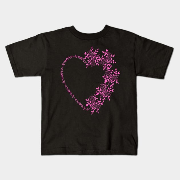 Cute colorful heart with dragonflies Kids T-Shirt by JustBeSatisfied